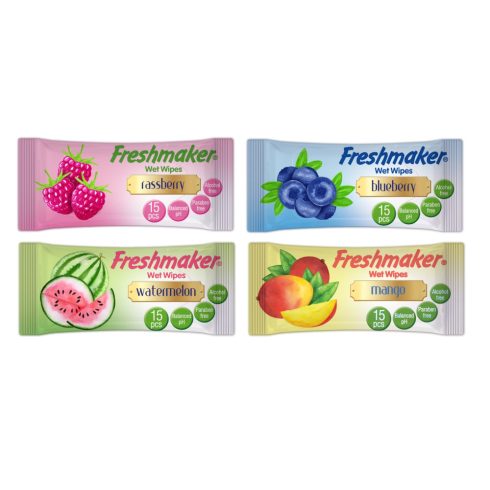 Freshmaker Nedves zsebkendő 15 db Fruit