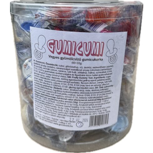 Gumicumi 10g gyümölcs ízű gumicukor (vegyes ízekben)