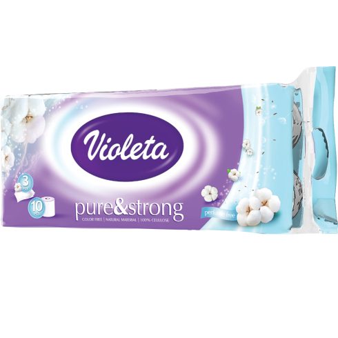 Violeta toalettpapír 3 rétegű/10 tekercs - pure & strong