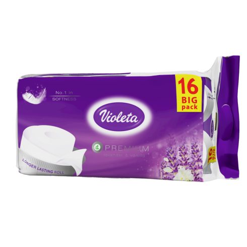 Violeta toalettpapír prémium  3 rétegű/16 tekercs - levendula & vanília
