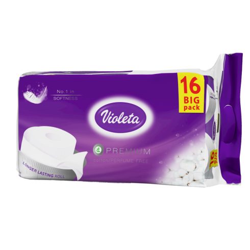 Violeta toalettpapír prémium  3 rétegű/16 tekercs -fehér