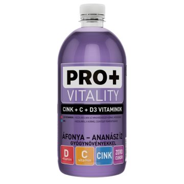   Power Fruit Pro+ Vitality 750ml Áfonya-Ananász gyógynövényekkel, Cink C,D vitaminok /DRS/