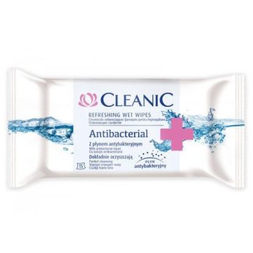Cleanic Antibakteriális nedves törlőkendő 15db 