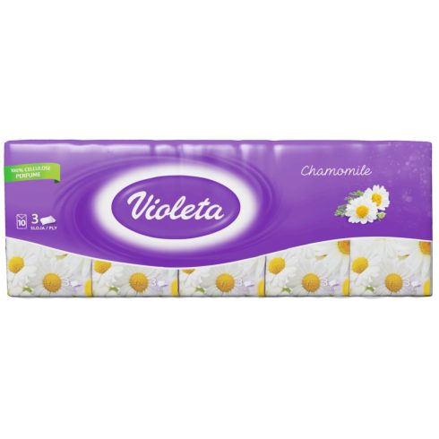Violeta papír zsebkendő 3 rétegű 10x10 db - kamilla