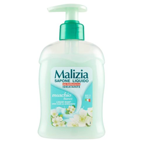 Malizia folyékony szappan 300ml antibacterial - fehérpézsma (muschio bianco)