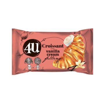 4U Croissant 50g vanília ízű krémmel töltve