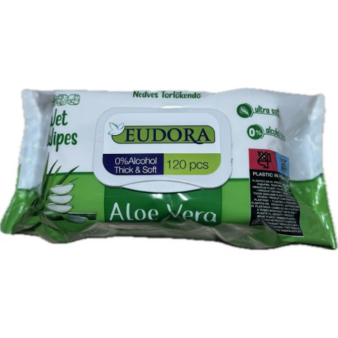Eudora nedves törlőkendő 120 lapos (zárható) - Aloe vera