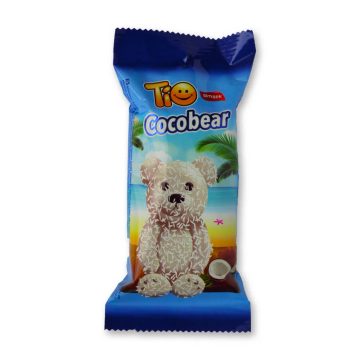   Tio Cocobear Fehérbevonóba és kókuszba mártott piskóta kakaó ízű krémmel 50g