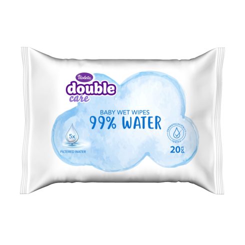 Violeta Double Care popsitörlő 20db water care, 99% vízzel 