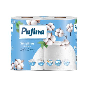 PUFINA toalettpapír 4db 3 rétegű Sensitive Auabond