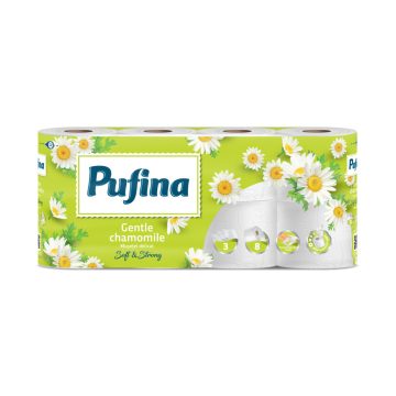 PUFINA toalettpapír 8db 3 rétegű Chamomile