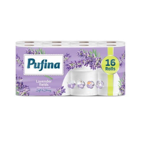 PUFINA toalettpapír 16db 3 rétegű Lavender Fields