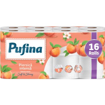 PUFINA toalettpapír 16db 3 rétegű Intense Peach