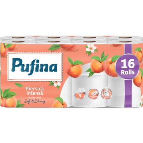PUFINA toalettpapír 16db 3 rétegű Intense Peach