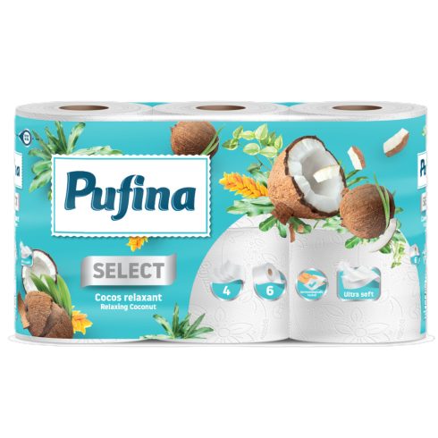 PUFINA toalettpapír 6db 4 rétegű Relaxing Coconut