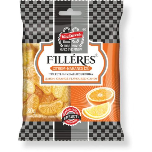 HáziSweets Filléres keménycukor 80g citrom-narancs
