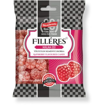 HáziSweets Filléres keménycukor 80g málna
