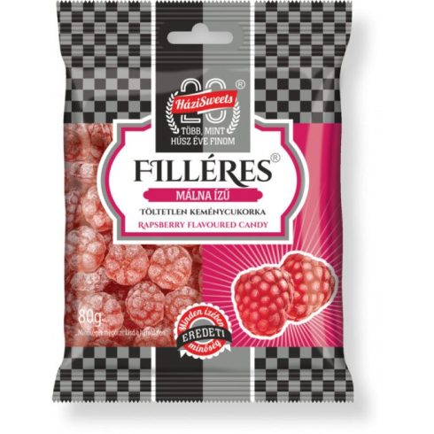 HáziSweets Filléres keménycukor 80g málna